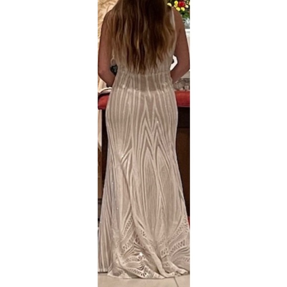 Lulus Splendorous Love white and Beige Sequin Maxi - Picture 7 of 8